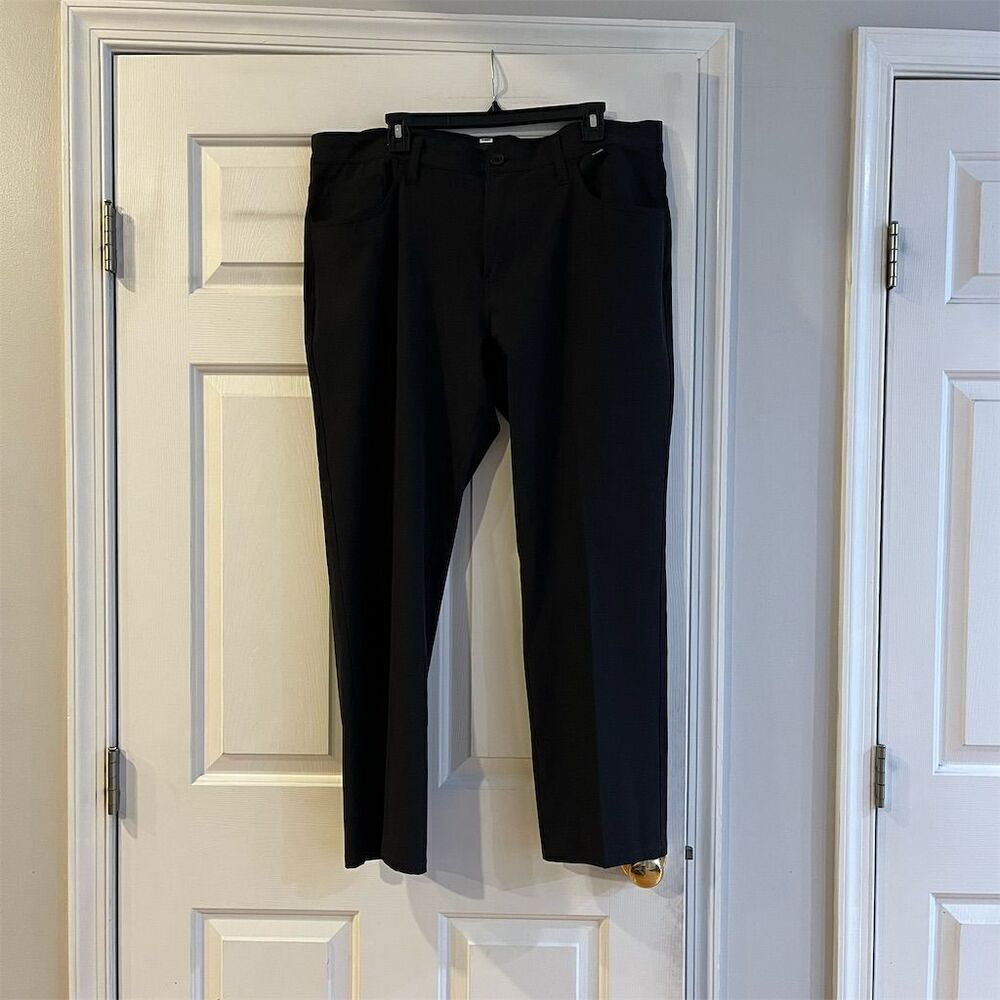 Travis Mathew Men's Black Dress Pants Size 38 Flat Front Casual
